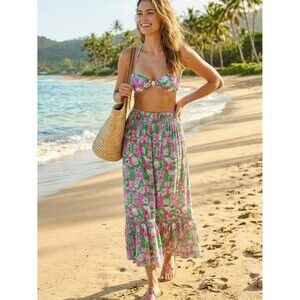 Lilly Pulitzer Enzo Maxi Skirt Cover-up Vintage Print Size L